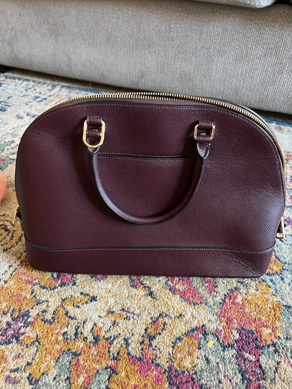 Coach Dome Satchel in Burgundy with Gold Hardware - Picture 3 of 4